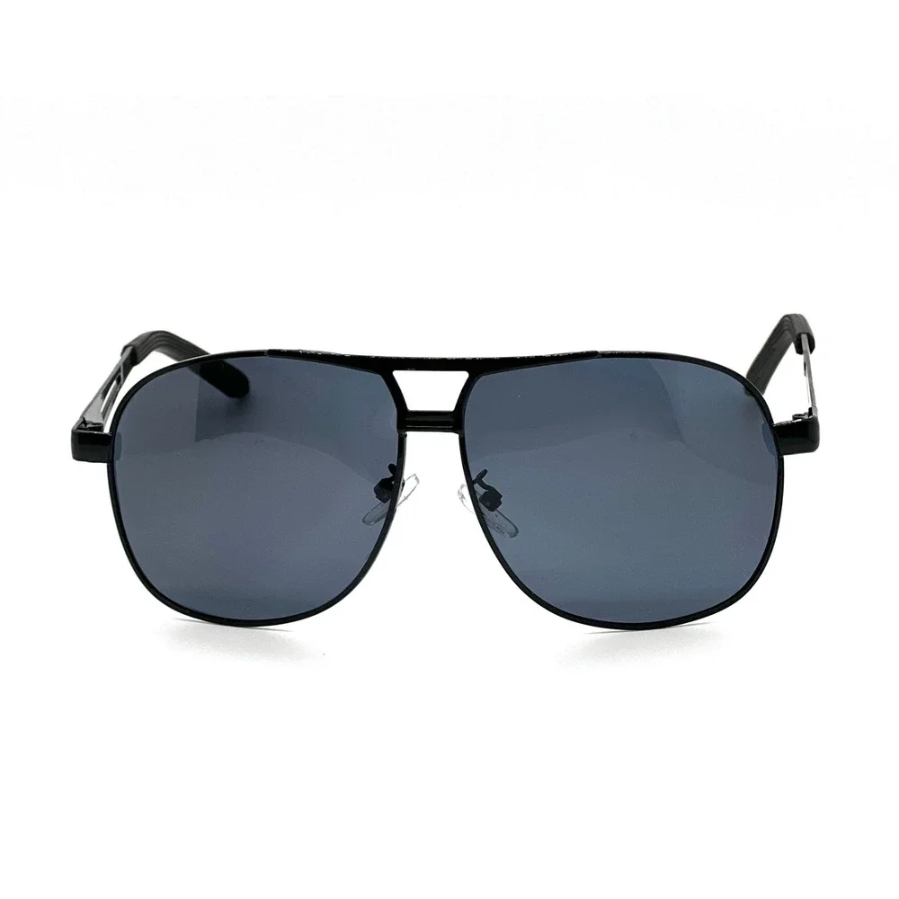 Mens Black Aviator Sunglasses Full Rim‎ Metal Frame Polarized Dark Lens Driving